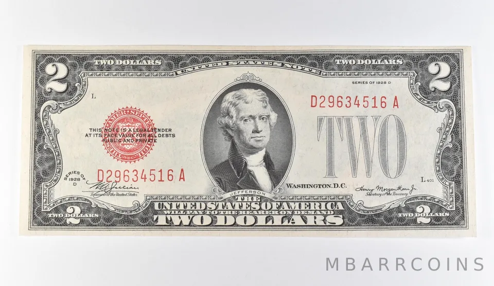1928 D $2 Legal Tender Red Seal *9729