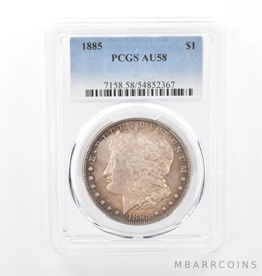 1885 Morgan Silver Dollar AU58 PCGS Beautiful Tone *2096