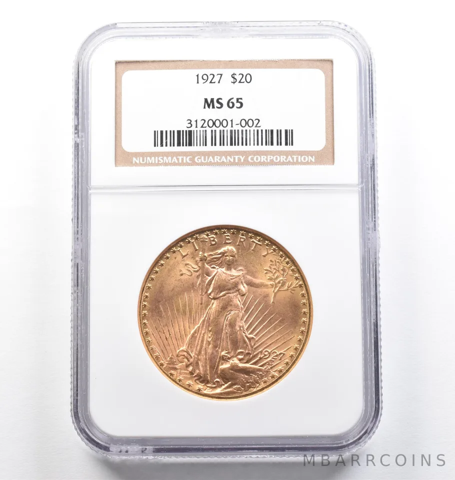 1927 $20 Saint Gaudens Gold Double Eagle MS65 NGC *6932