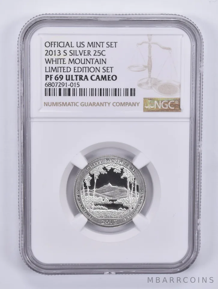 2013-S Quarter Silver White Mountain Limited Edition Set PF69 UCAM NGC