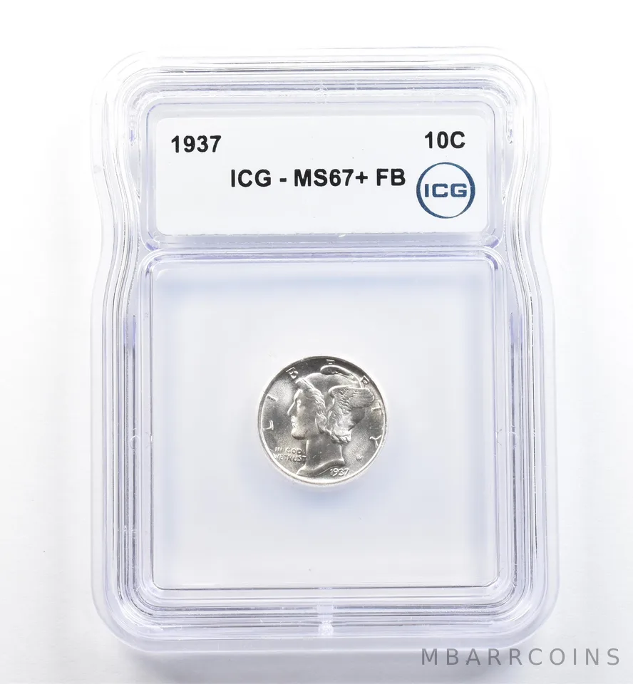 1937 Mercury Dime MS67+ FB ICG *0142