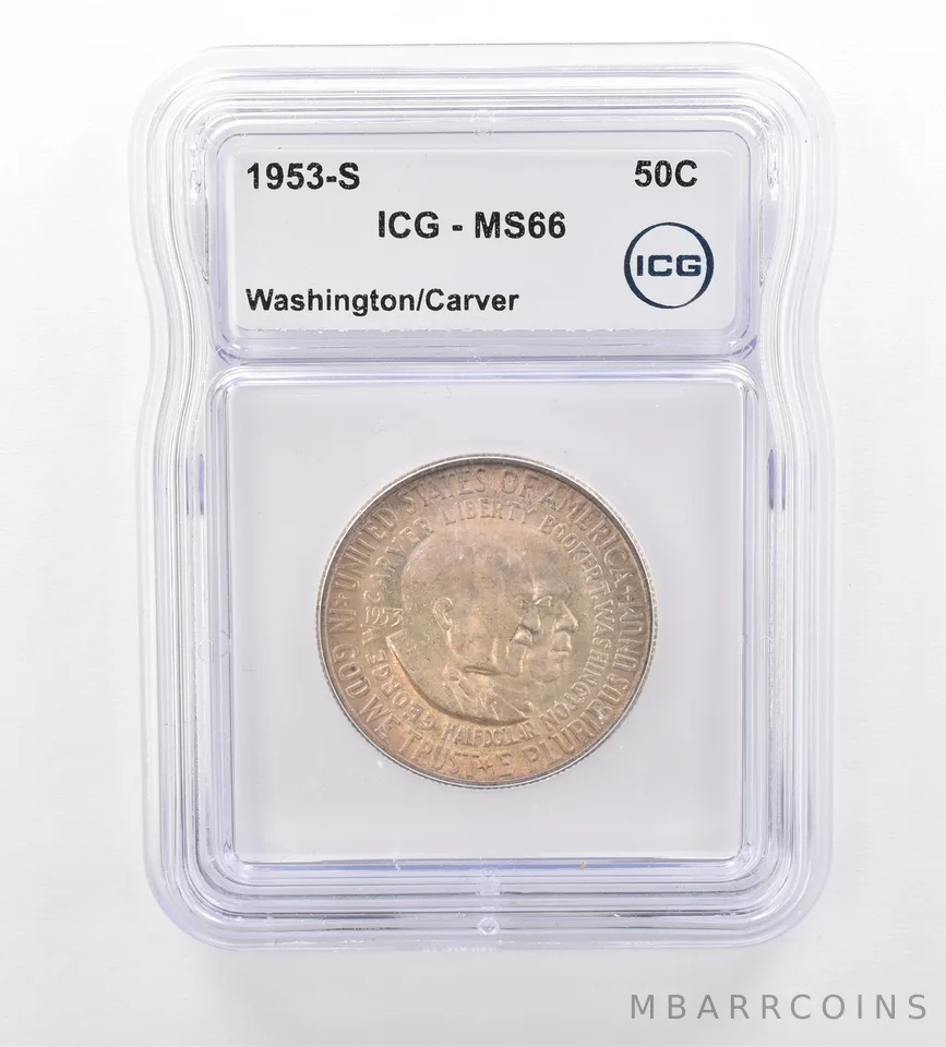 1953-S Washington Carver Commemorative Dollar MS66 ICG Beautiful Tone *7513