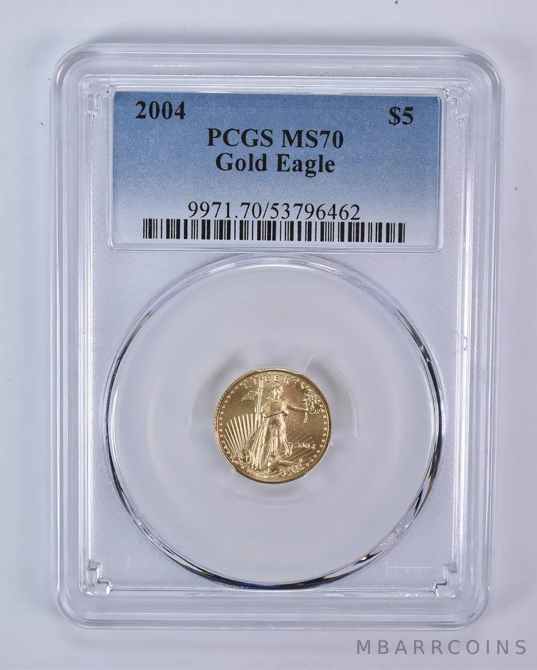 2004 $5 American Gold Eagle 1/10 Oz Gold MS70 PCGS