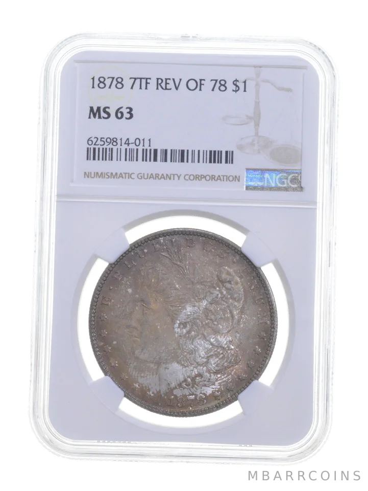MS63 1878 7TF Rev Of 78 Morgan Silver Dollar - Graded NGC a5376
