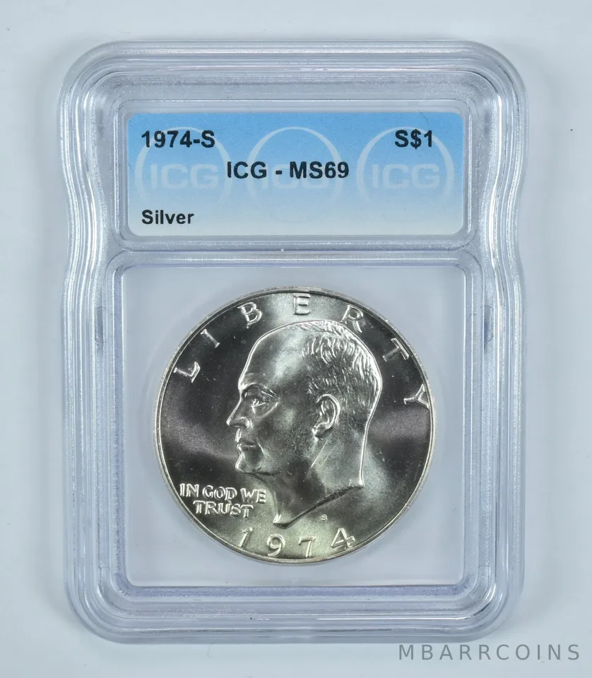 1974-S Eisenhower $1 Silver MS69 ICG