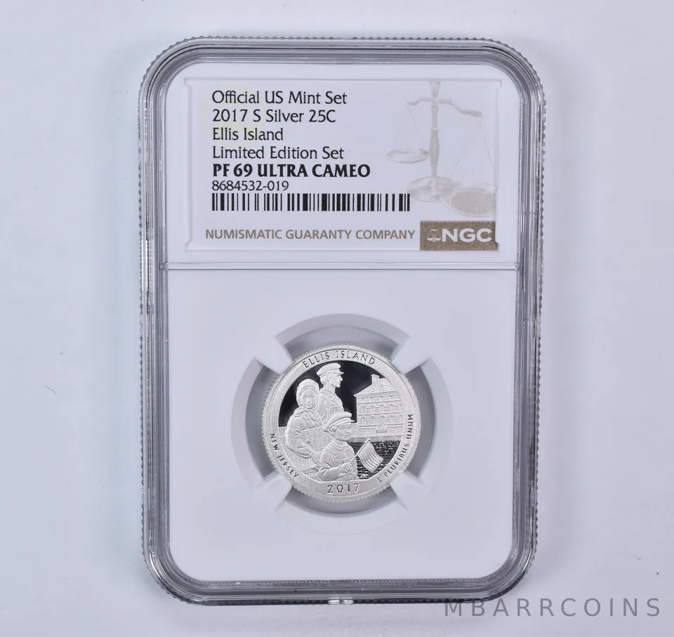 2017-S ATB Quarter Silver Ellis Island Limited Edition Set PF69 UCAM NGC