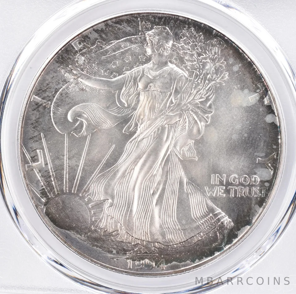 1994 American Silver Eagle MS66 PCGS Beautiful Tone *1412