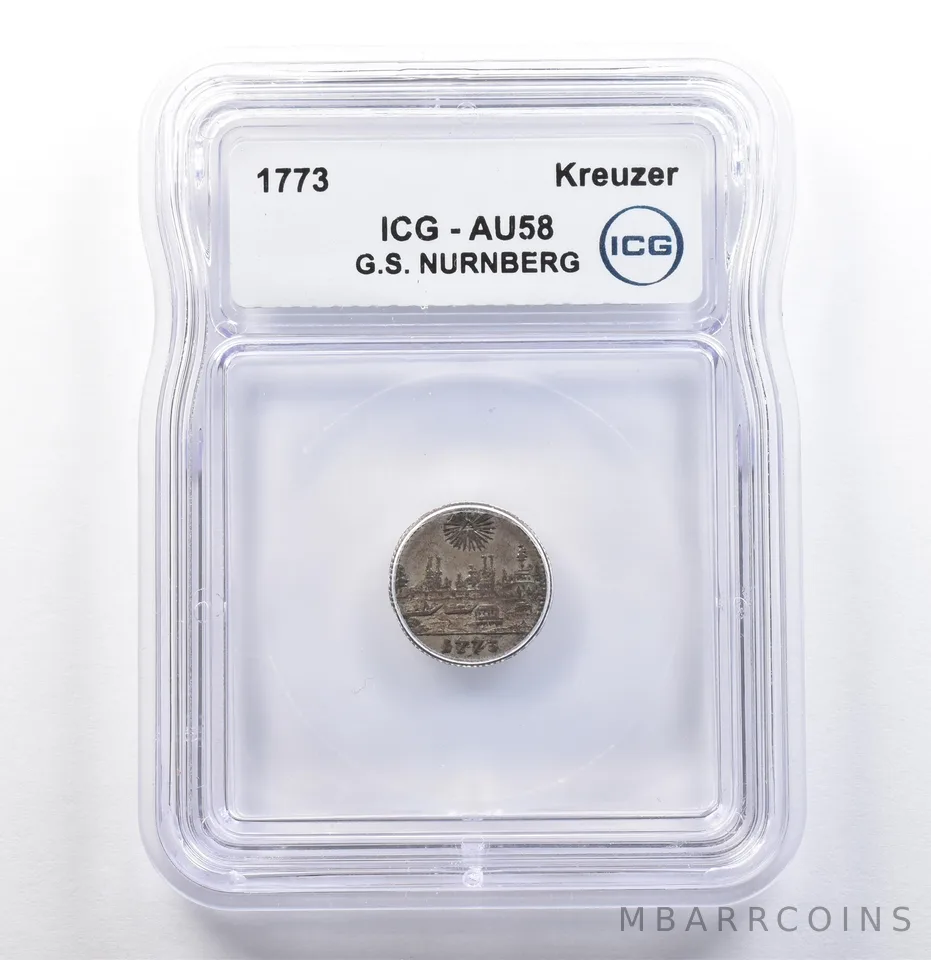 1773 German States Nurnberg Kreuzer AU58 ICG *9836