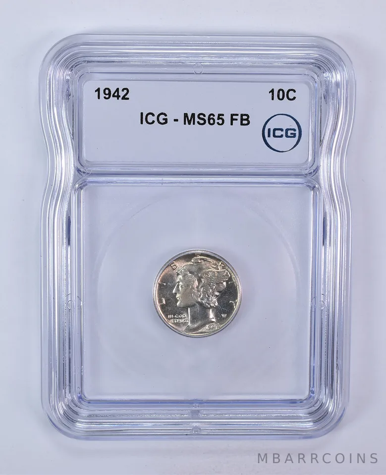 1942 Mercury Dime MS65 FB ICG