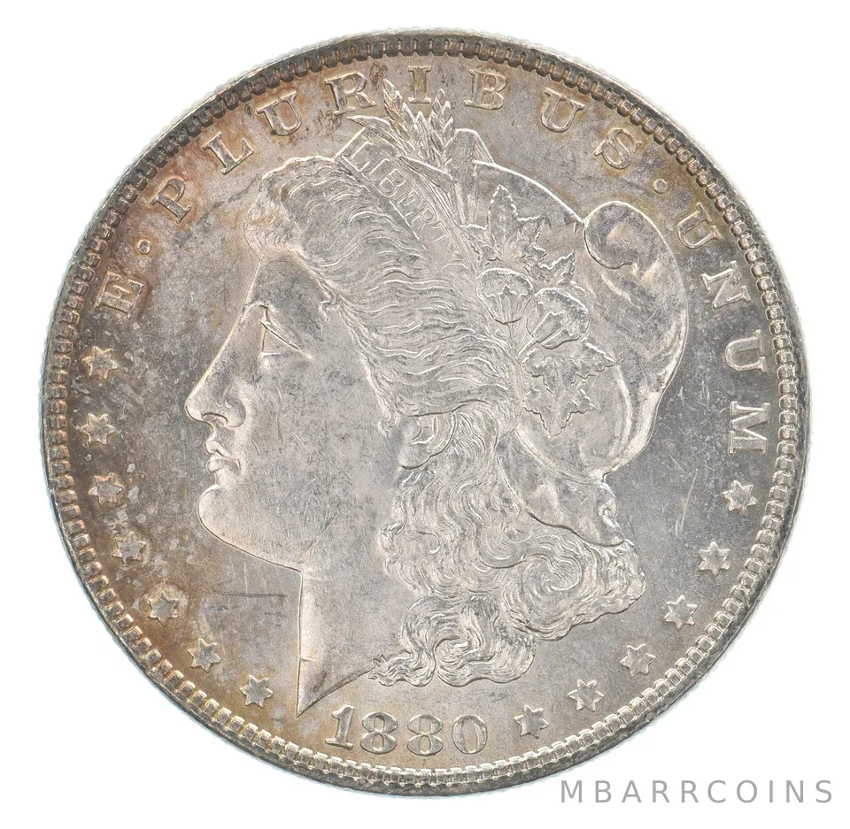 1880-O Morgan Silver Dollar Peripheral Tone *9566