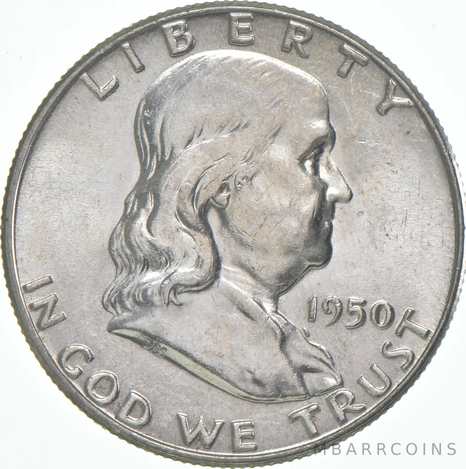1950 Franklin Half Dollar AU 90% Silver