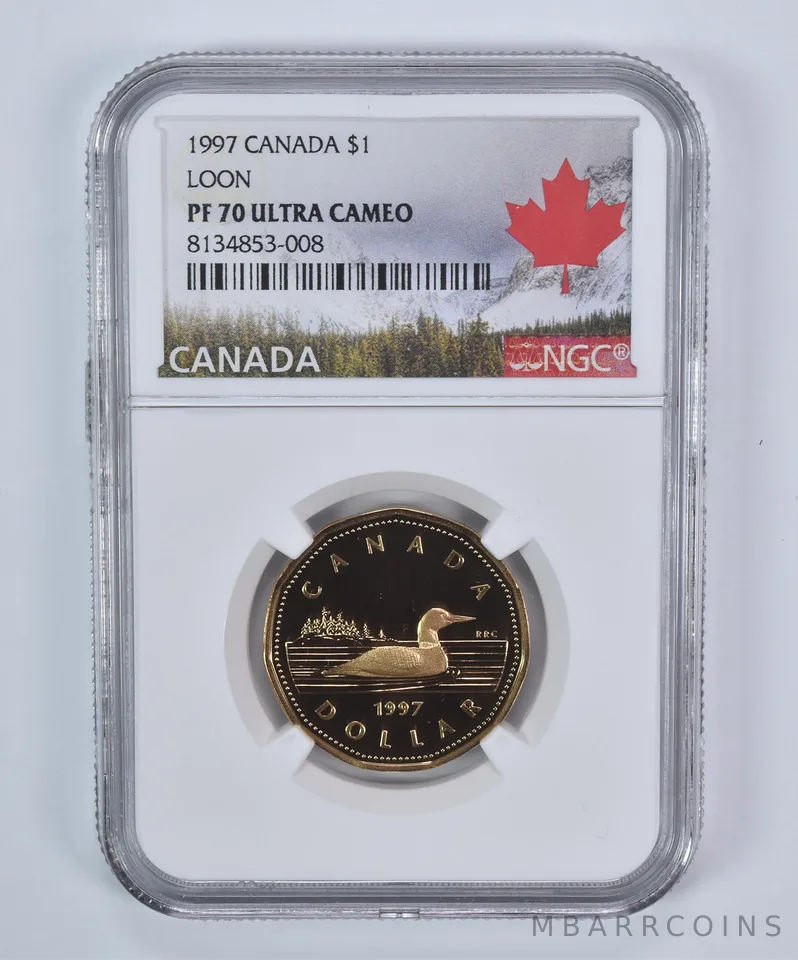 1997 Canada Loon Dollar PF70 UCAM NGC Canada Label