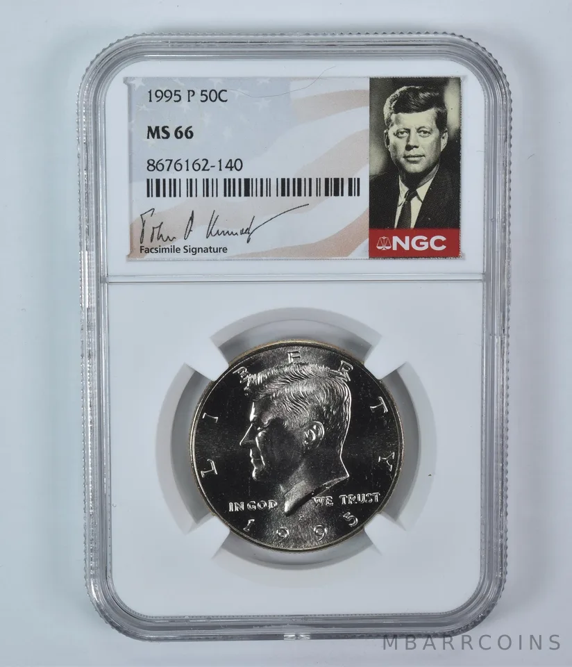 1995-P Kennedy Half Dollar MS66 NGC Signature Label