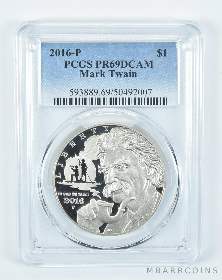 2016-P Mark Twain Commemorative Dollar PR69 DCAM PCGS Blue Label