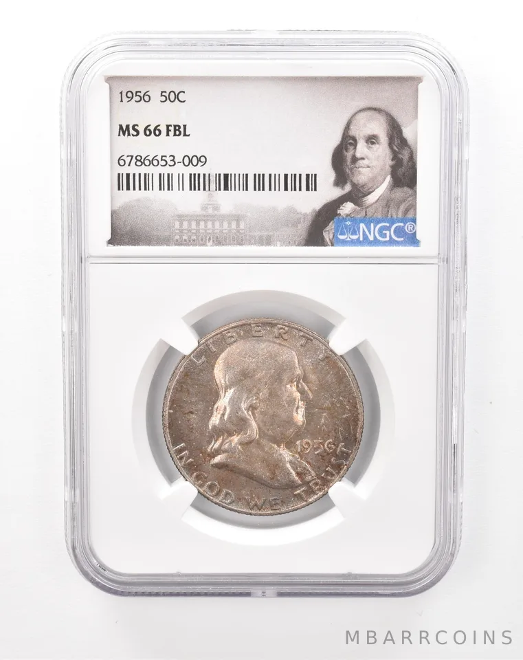 1956 Franklin Half Dollar MS66 FBL NGC Beautiful Tone *7499