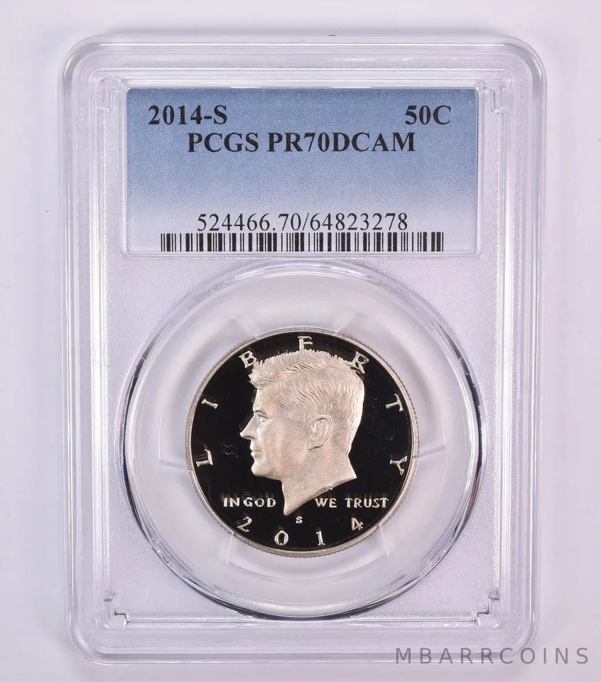 2014-S Kennedy Half Dollar PR70 DCAM PCGS Blue Label