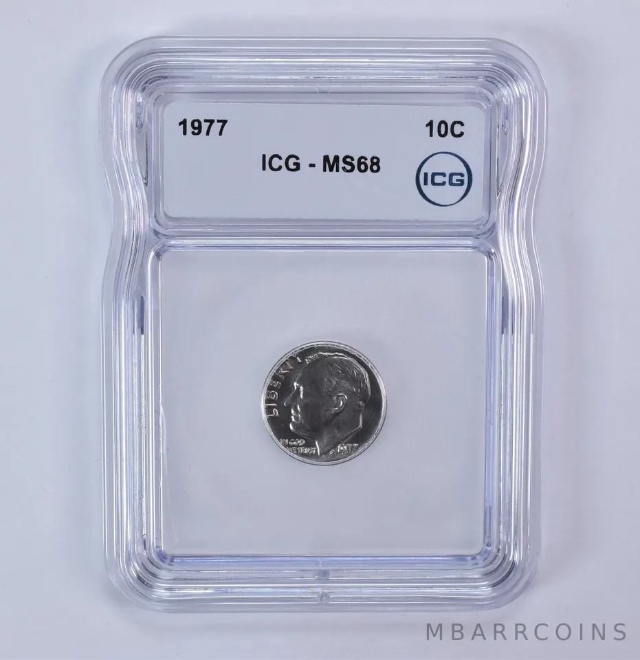 1977 Roosevelt Dime MS68 ICG