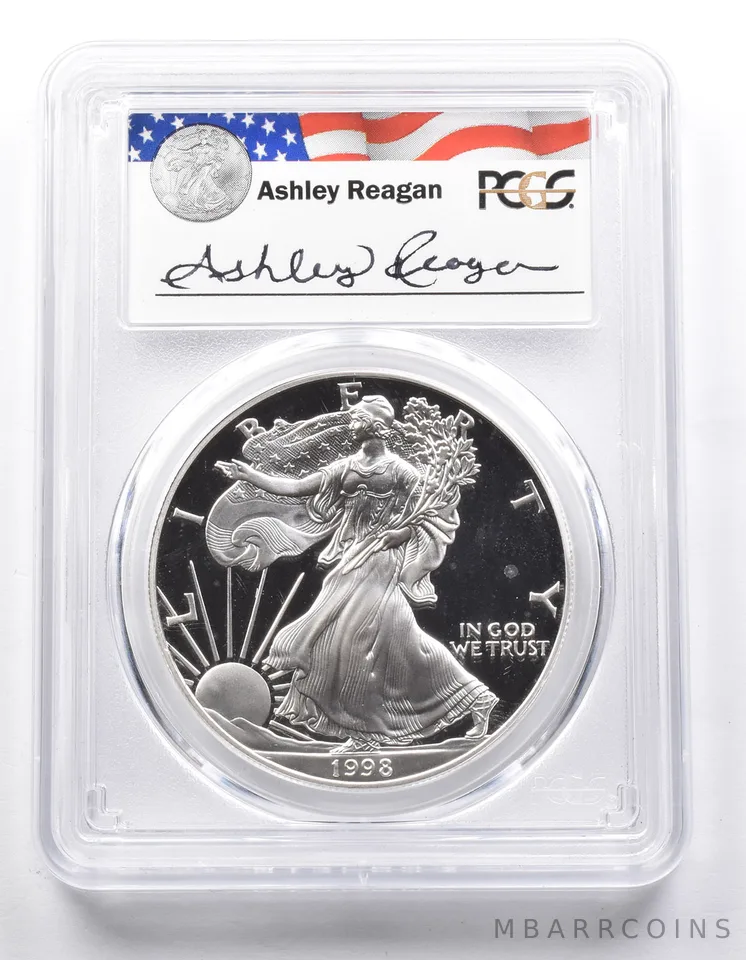 PR69 DCAM 1998-P American Silver Eagle Legacy Ashley Reagan Signed PCGS *6450