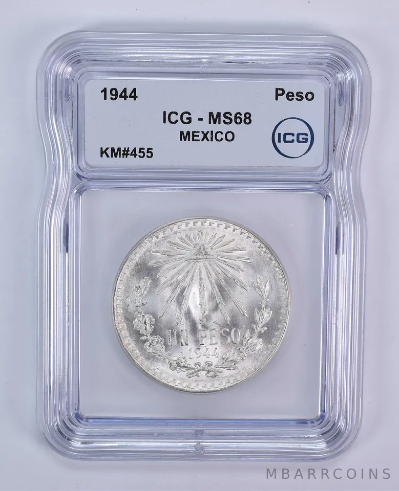 1944 M Mexico Peso KM#455 MS68 ICG