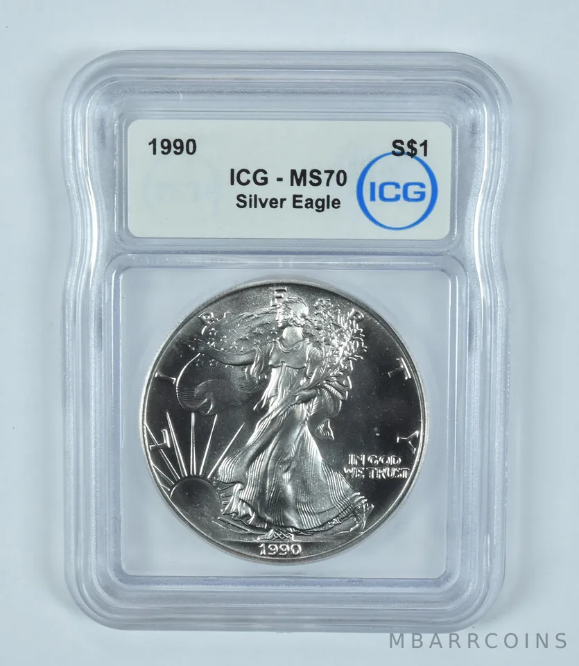 1990 American Silver Eagle MS70 ICG