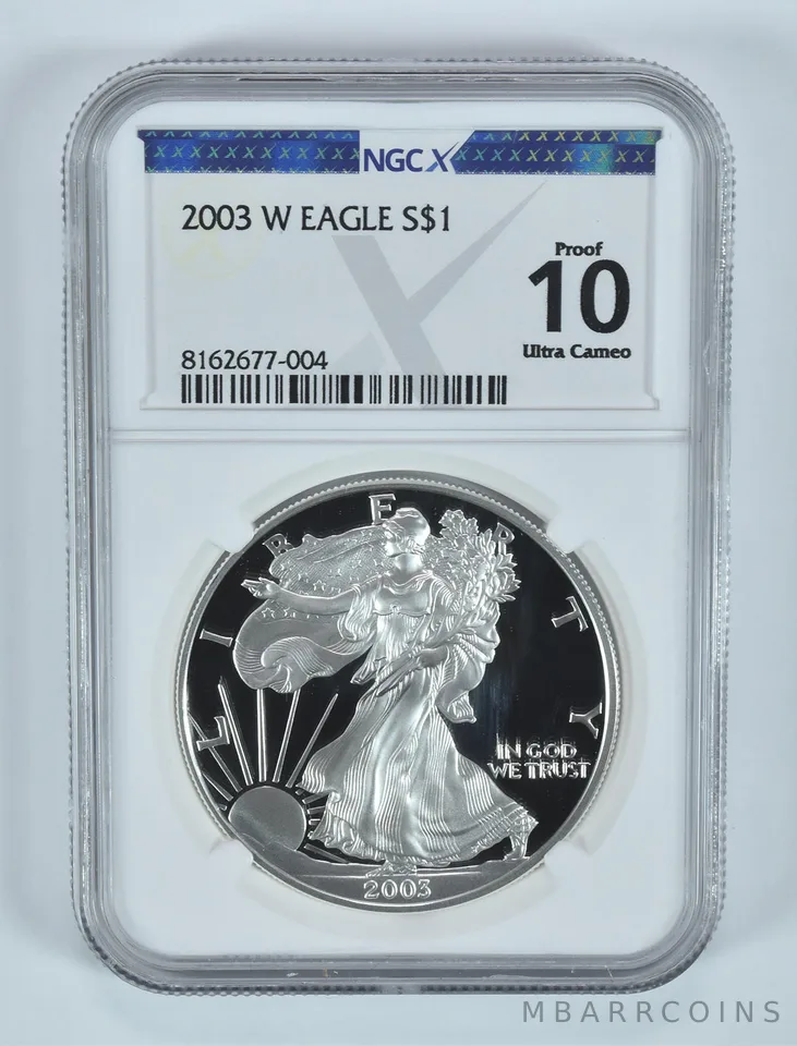 2003-W American Silver Eagle Proof 10 UCAM NGC X NGCX