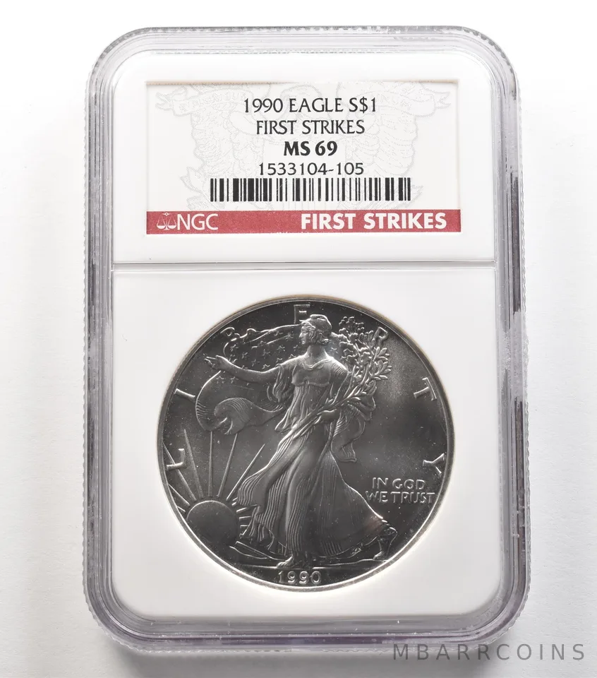 1990 American Silver Eagle First Strikes MS69 NGC *6742