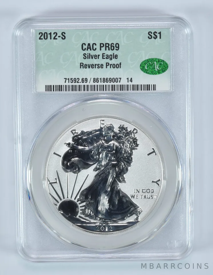 2012-S American Silver Eagle Reverse PR69 CAC CACg