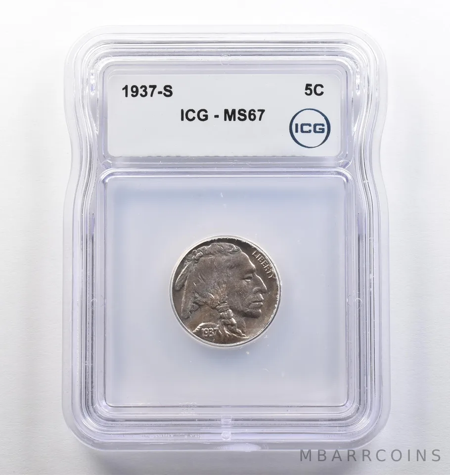 1937-S Indian Head Buffalo Nickel MS67 ICG *4118