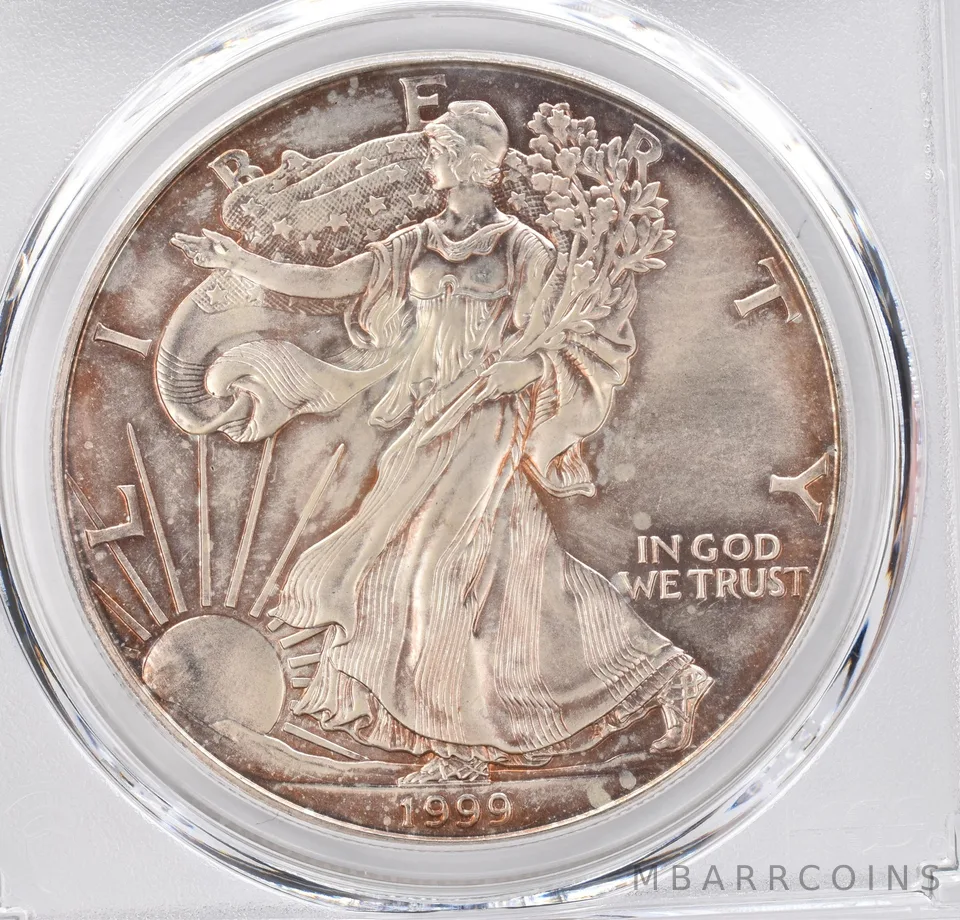 1999 American Silver Eagle MS68 PCGS Beautiful Tone *1196