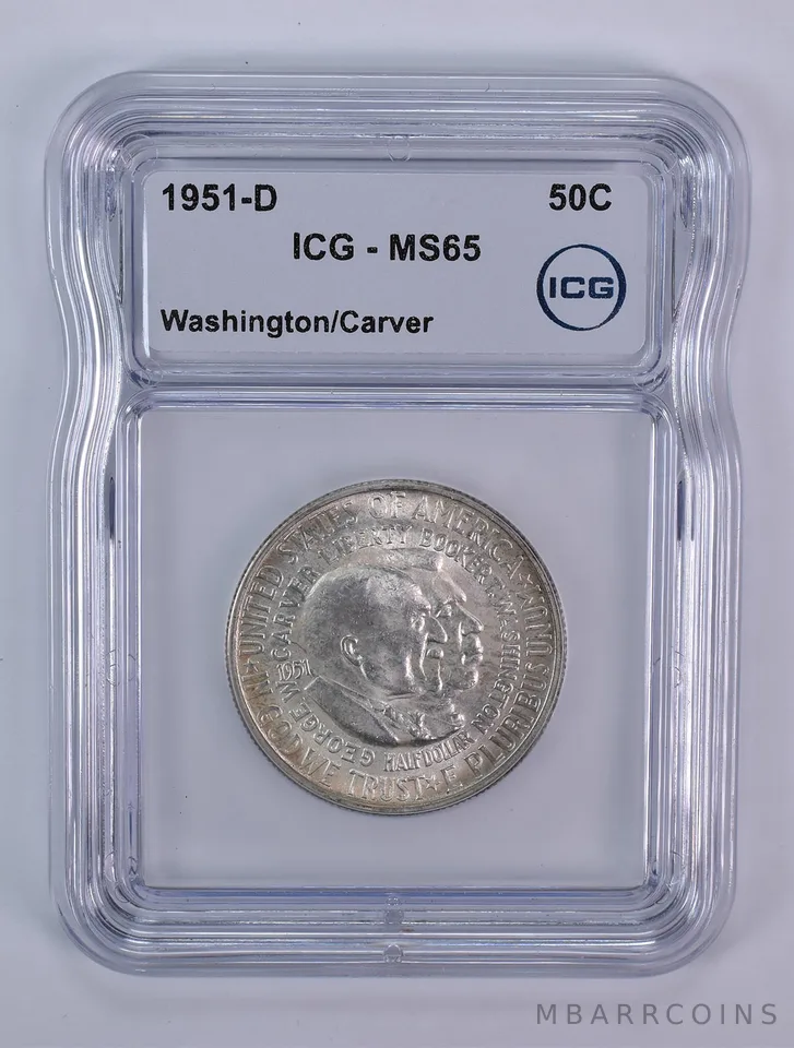 1951-D Washington Carver Commemorative Half Dollar MS65 ICG