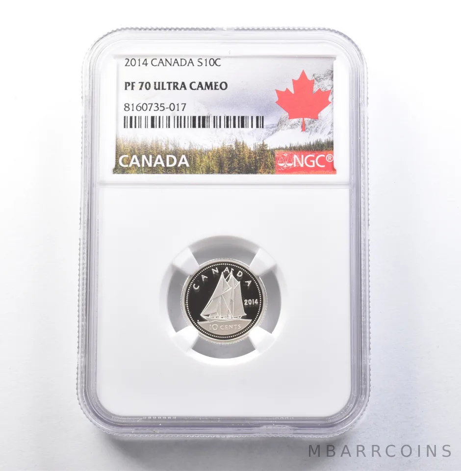 2014 Canada 10 Cents Silver PF70 UCAM NGC *5874