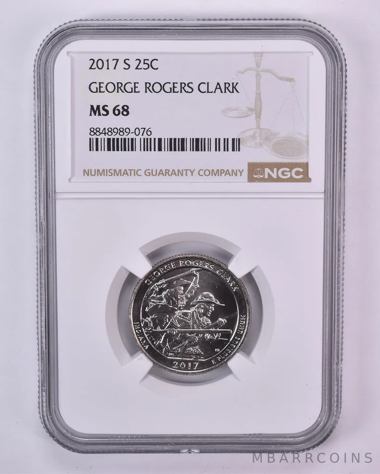 2017-S Washington Quarter ATB George Rogers Clark MS68 NGC