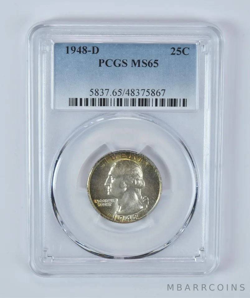 1948-D Washington Quarter MS65 PCGS Beautifully Toned *7251
