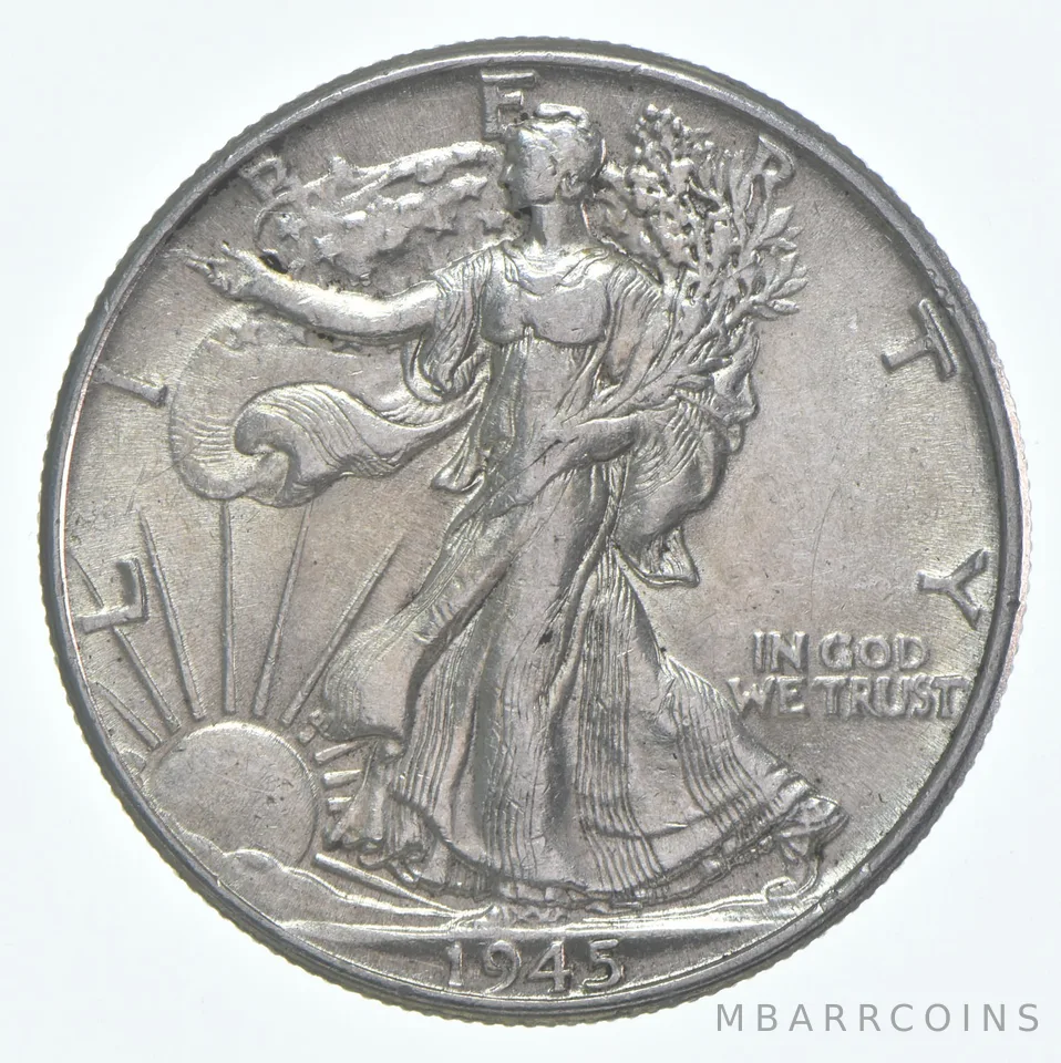 CHAU 1945 (P) Walking Liberty Half Dollar Choice AU 90% Silver (1pc)
