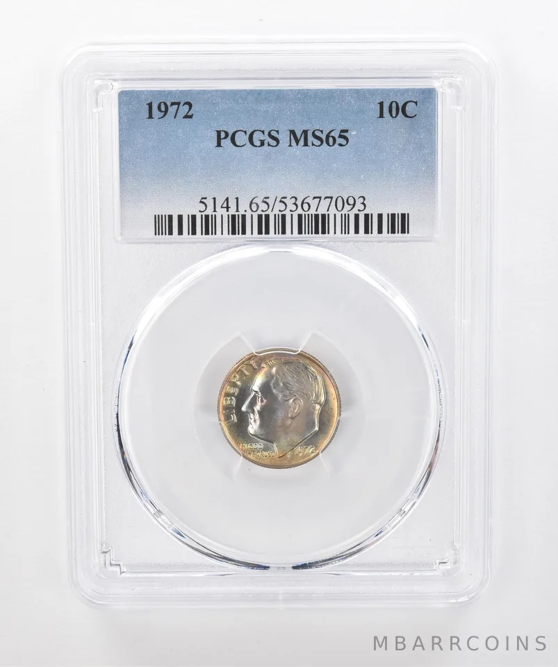 1972 Roosevelt Dime MS65 PCGS Beautiful Tone *1302