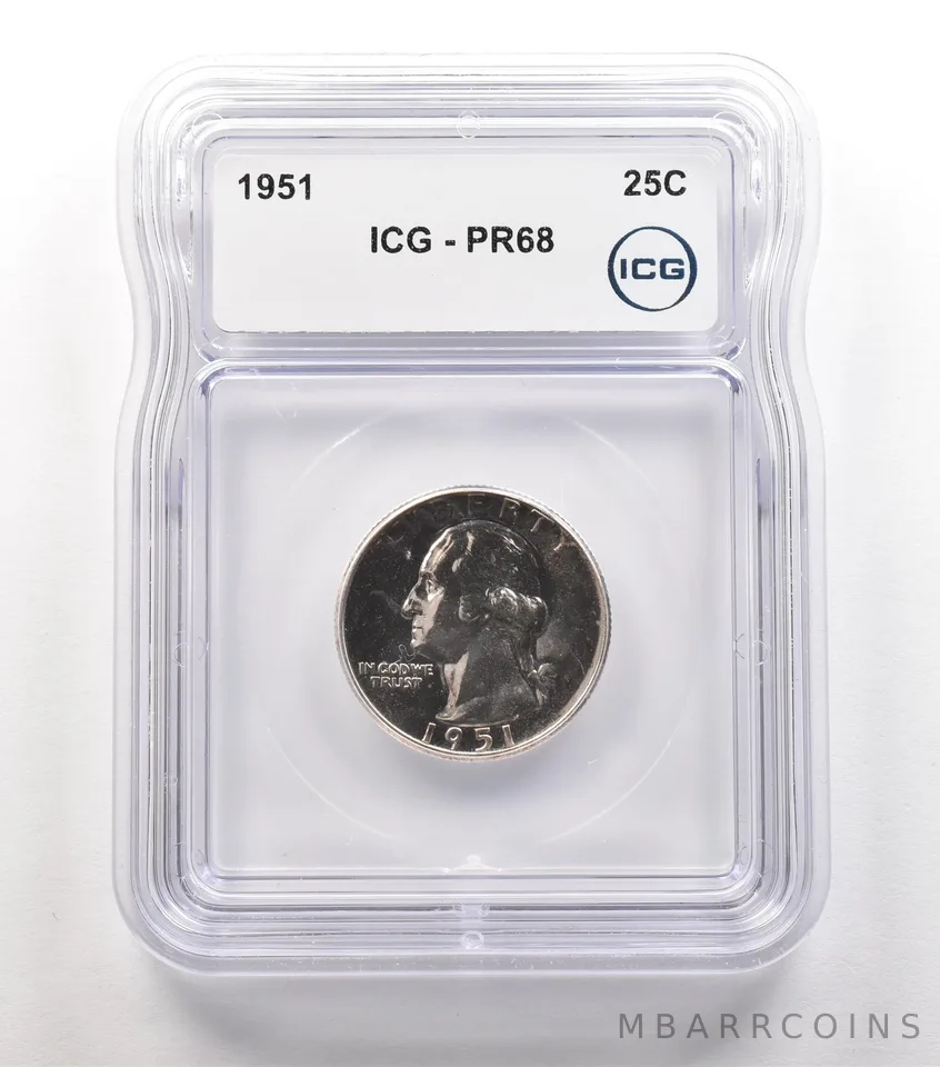 1951 Washington Quarter PR68 ICG a5605