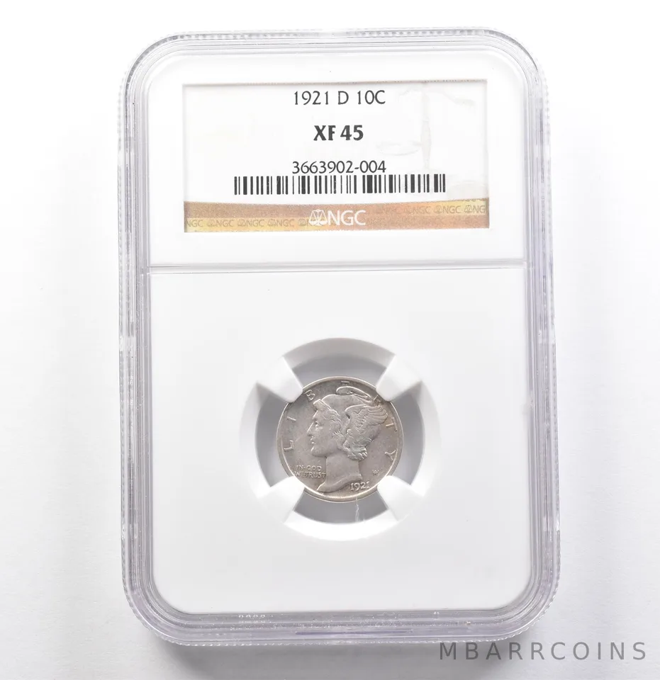 1921-D Mercury Dime XF45 NGC *9964