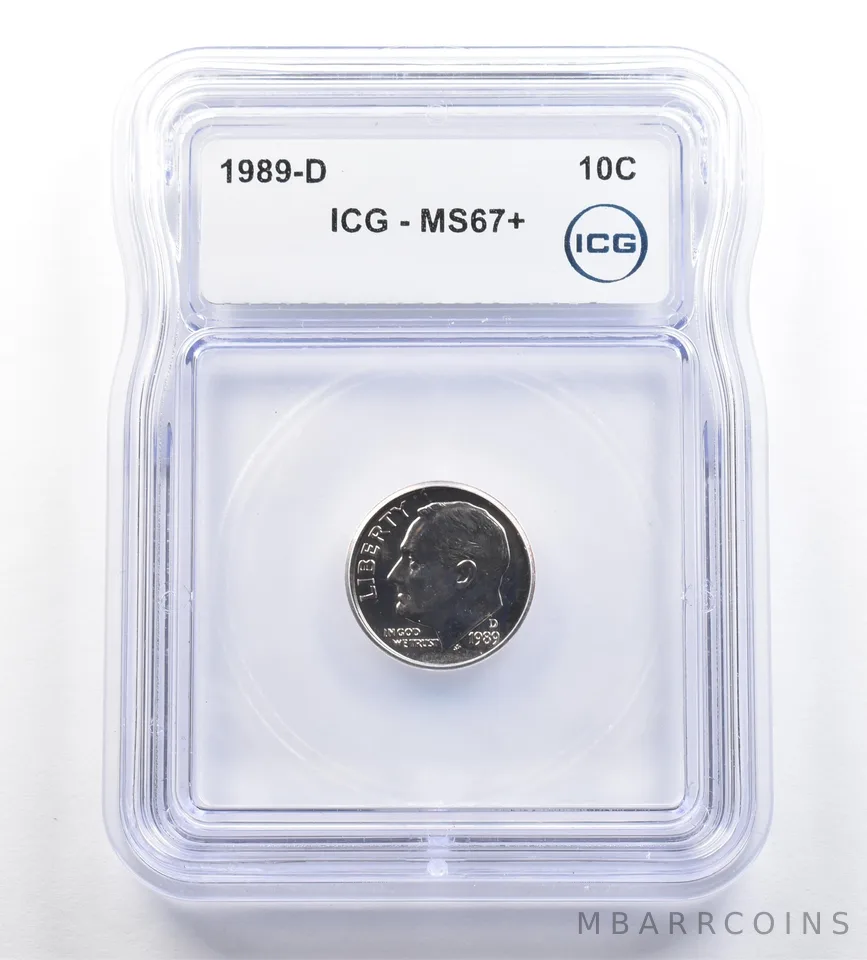 1989-D Roosevelt Dime MS67+ ICG *7302