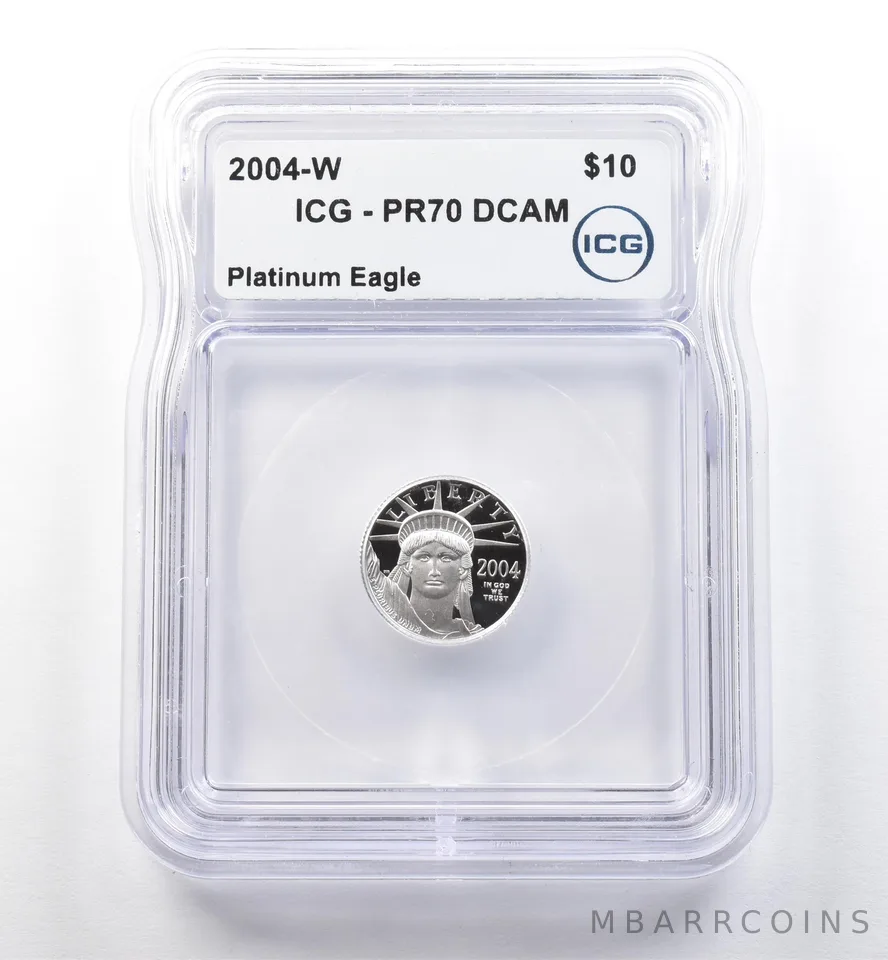 2004-W $10 American Platinum Eagle 1/10 Oz Platinum PR70 DCAM ICG