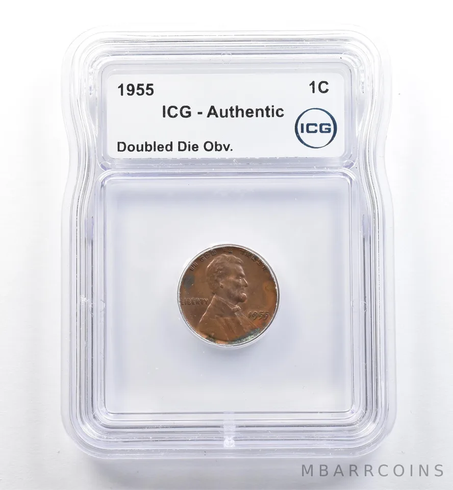 1955 Lincoln Wheat Cent Doubled Die Obverse Authentic ICG *6437