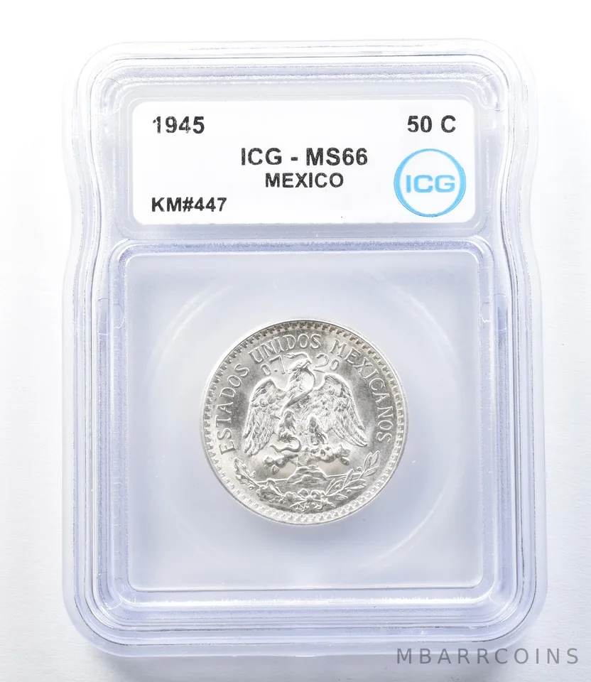 1945 Mexico 50 Centavos KM#447 MS66 ICG *8831