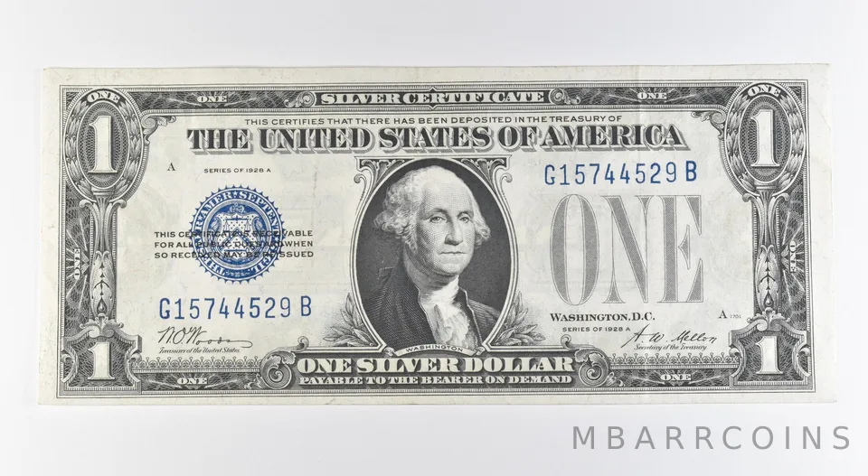 1928 A $1 Silver Certificate Blue Seal Fr#1601 *0486