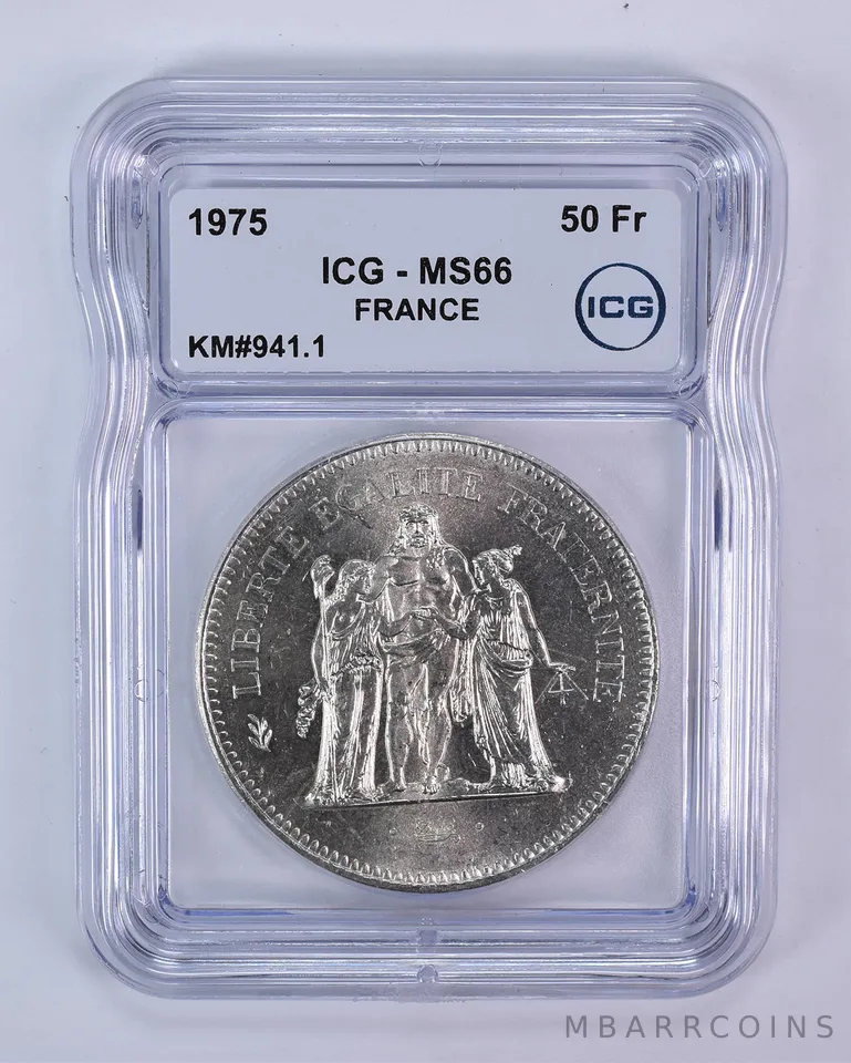1975 France 50 Francs KM#941.1 MS66 ICG
