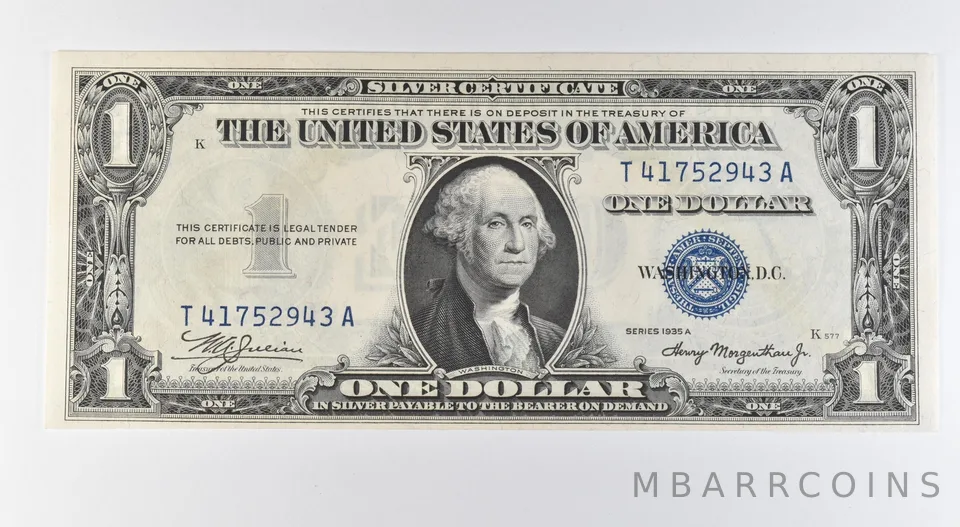 1935 A $1 Silver Certificate Blue Seal Mule *9590