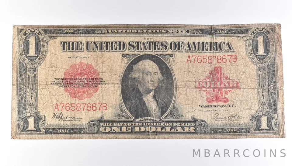 1923 $1 Legal Tender Large Note Red Seal *8857