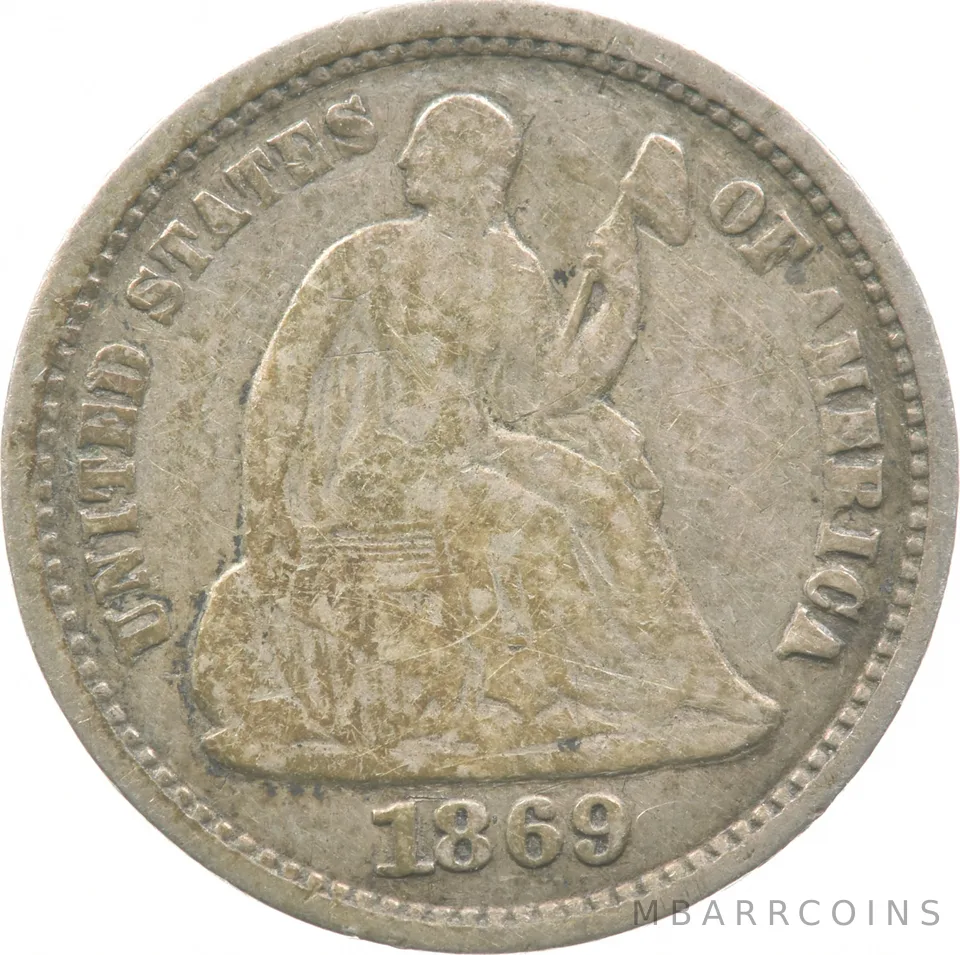 1869-S Seated Liberty Half Dime *9039