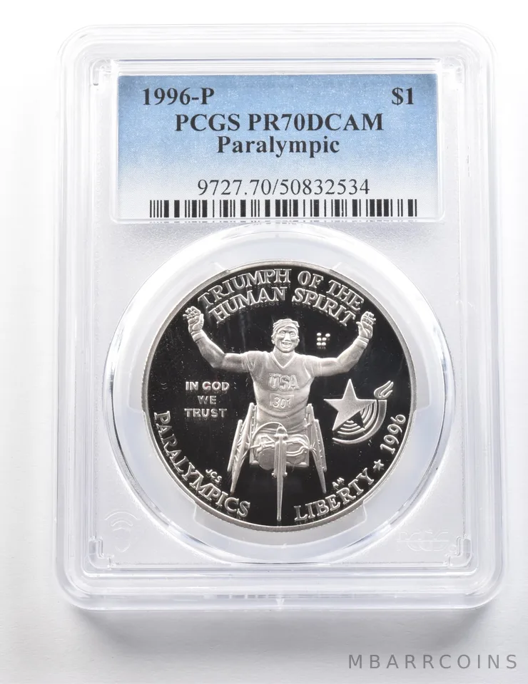 1996-P Paralympic Commemorative Dollar PR70 DCAM PCGS a9513