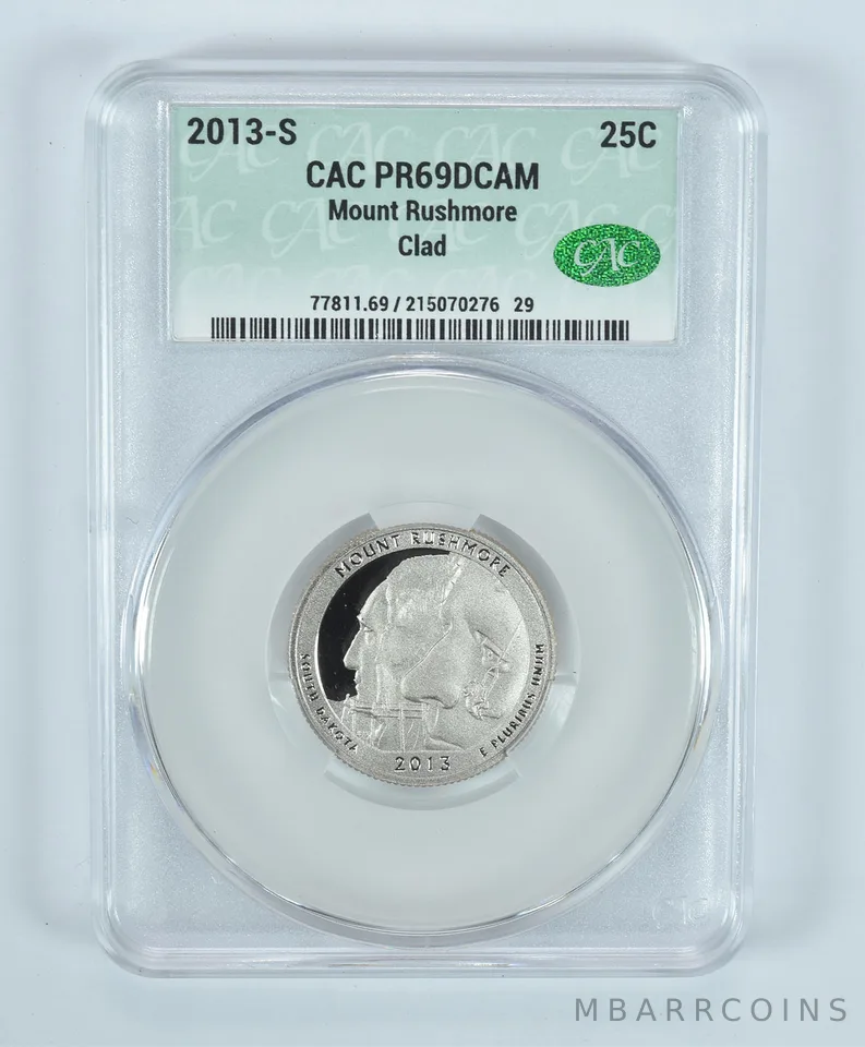 2013-S Washington Quarter Mount Rushmore CLAD ATB PR69 DCAM CAC CACg