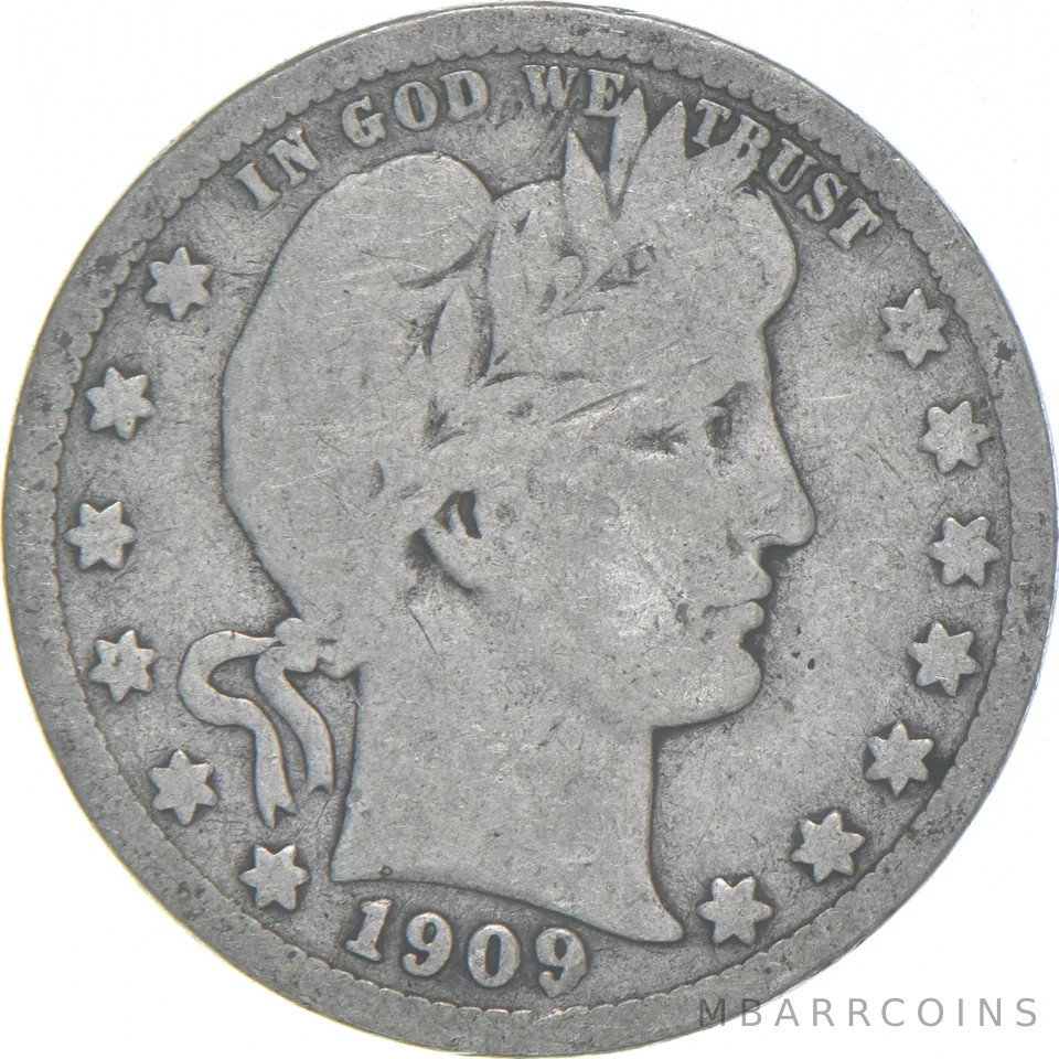 1909-D Barber Quarter Average Circ