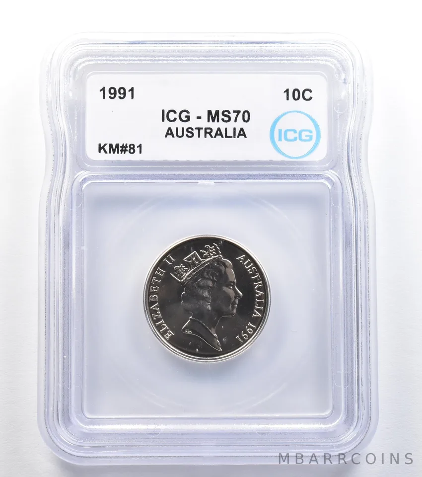 1991 Australia 10 Cents KM#81 MS70 ICG *7886
